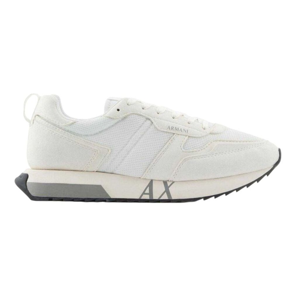 Armani Exchange Mens Mesh Contrast Sole Sneakers / Off White